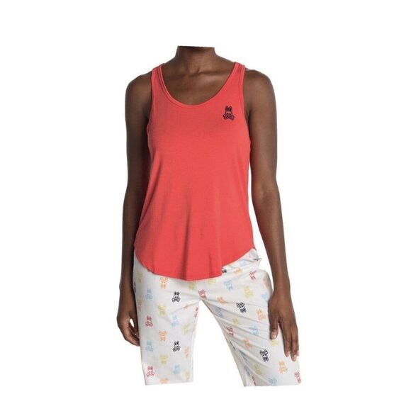 Psycho Bunny Tank Top Women's  Red Logo Racerback Tank‎ - Picture 1 of 7